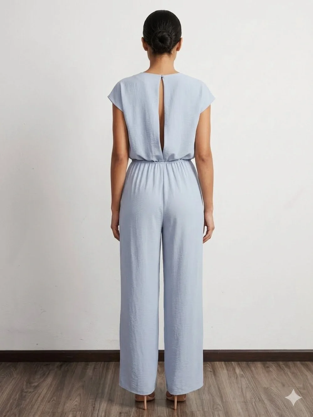 Jumpsuit Jumpsuit "Magnolia" Wide Leg - Pastel Blue. - Picture 2 of 8